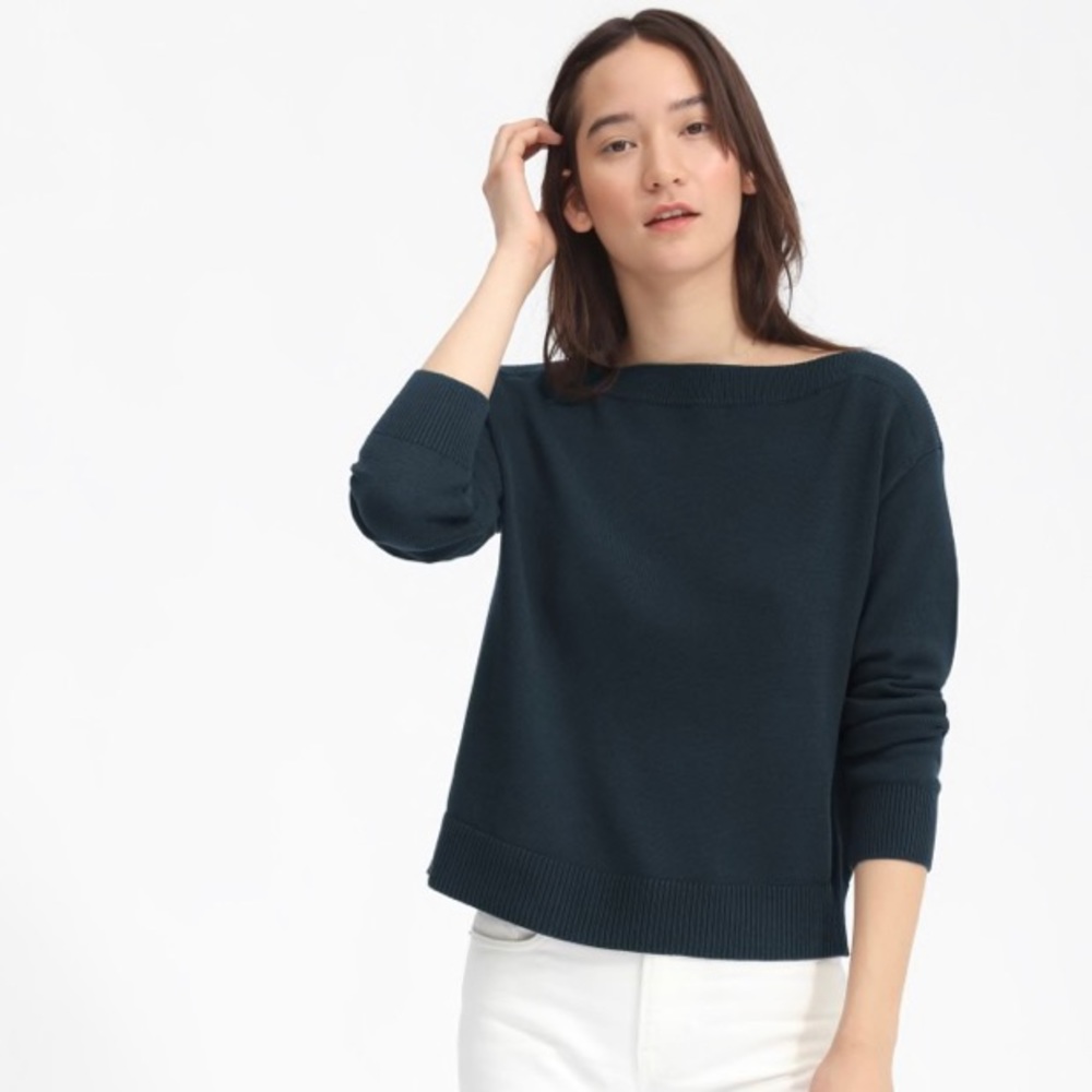 Everlane The Soft Cotton Boatneck Sweater